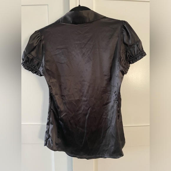MNG by Mango half button down satiny top - Picture 6 of 6